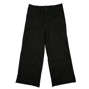 Polo Ralph Lauren Twill Wide Leg Cropped Pants Womens 8 Black Stretch Chino